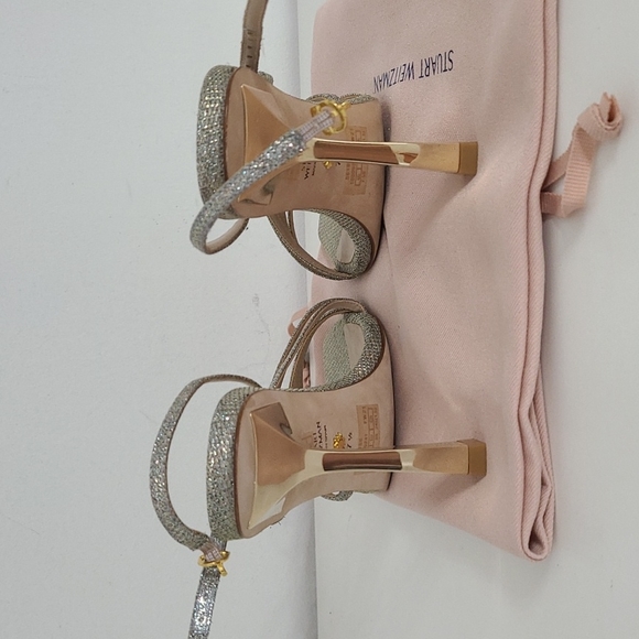 Stuart Wietzman Gold/Silver Glitter Heels - Picture 4 of 7